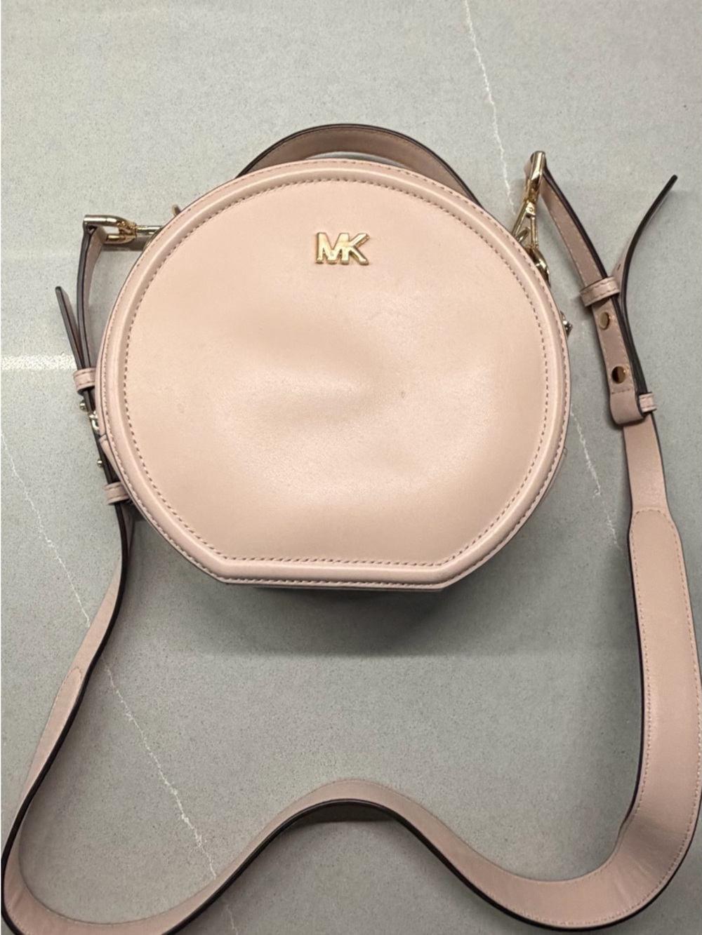 Michael Kors Pale Pink Round Leather Crossbody